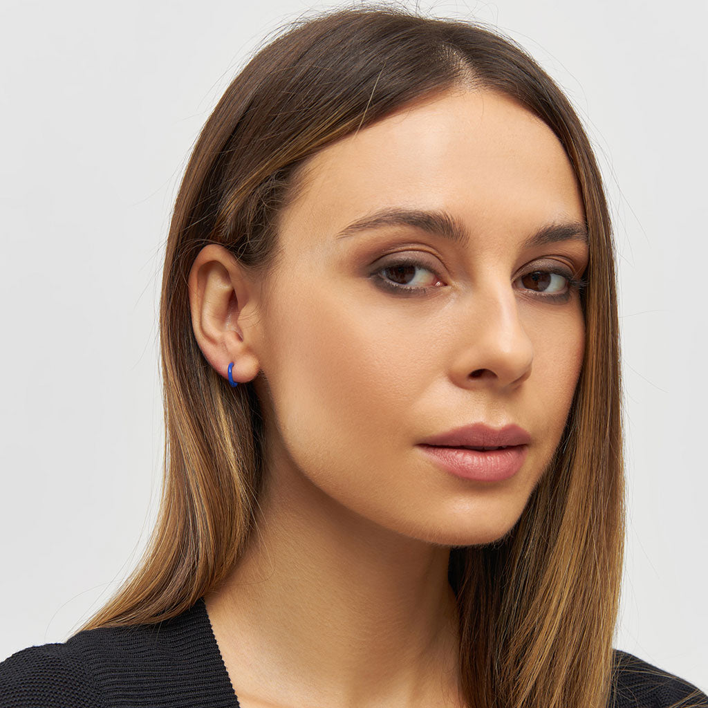Gold Enamel Coloured Single Hoop Earring
