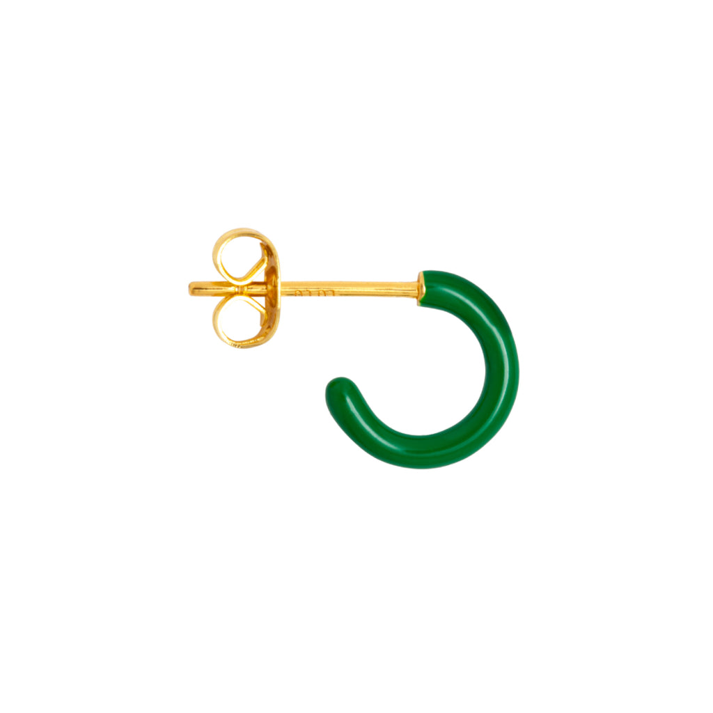 Gold Enamel Coloured Single Hoop Earring
