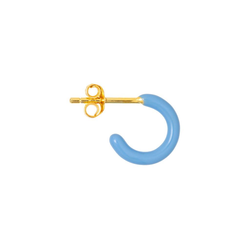 Gold Enamel Coloured Single Hoop Earring