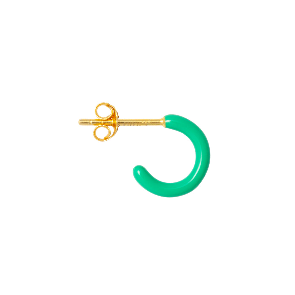 Gold Enamel Coloured Single Hoop Earring