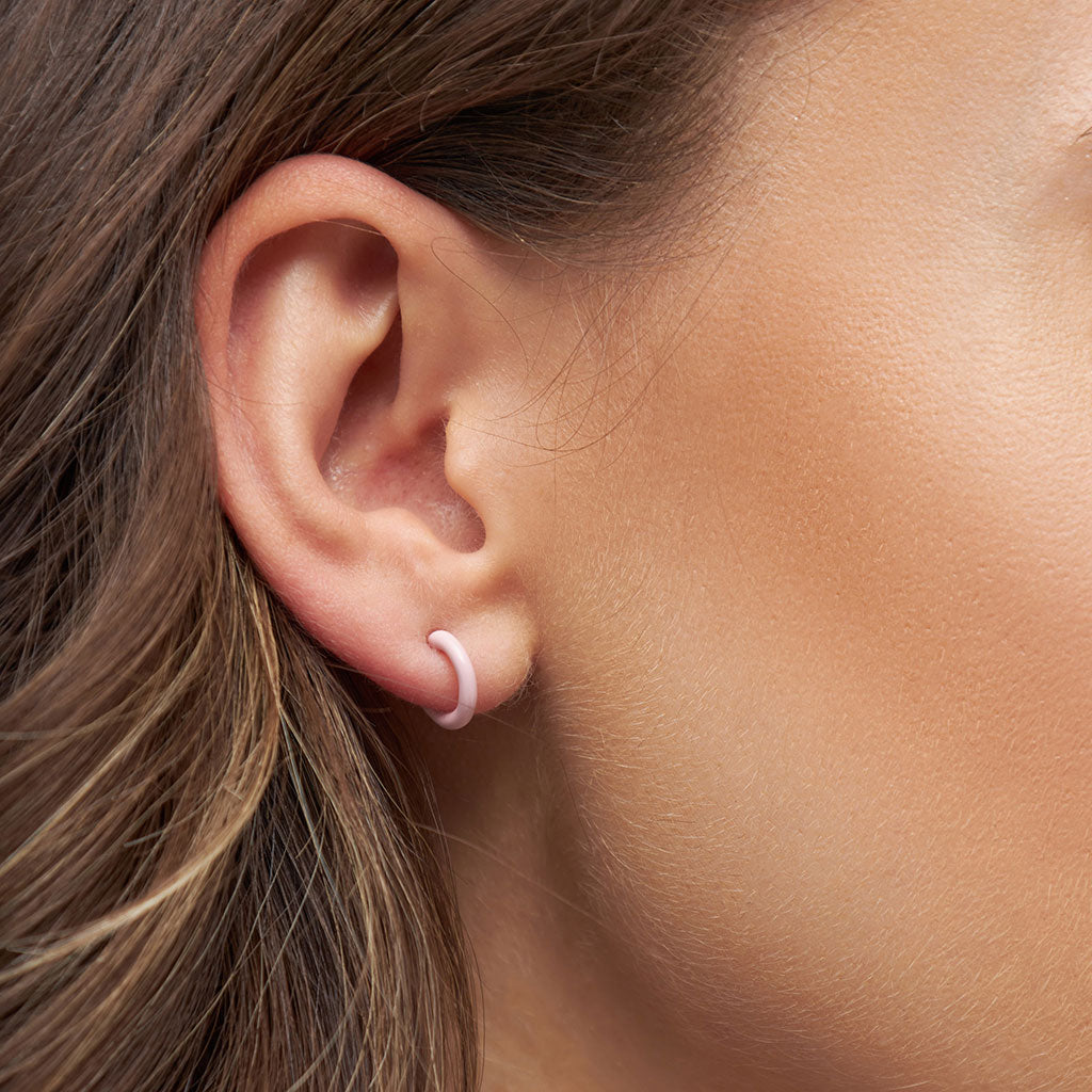 Gold Enamel Coloured Single Hoop Earring