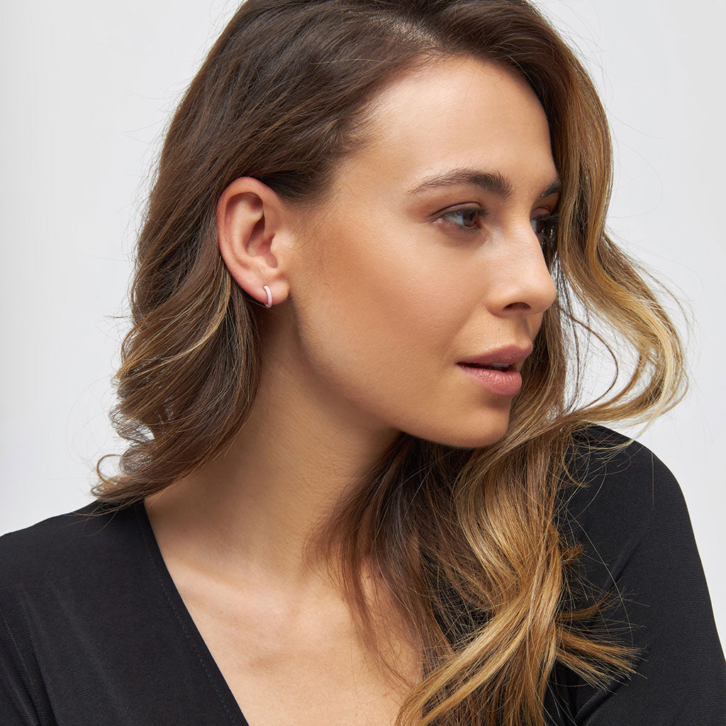 Gold Enamel Coloured Single Hoop Earring