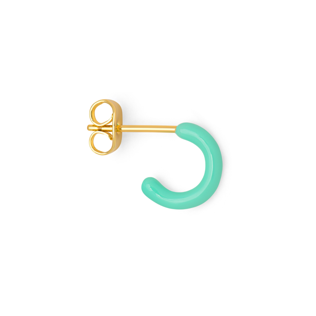 Gold Enamel Coloured Single Hoop Earring | Lulu Copenhagen