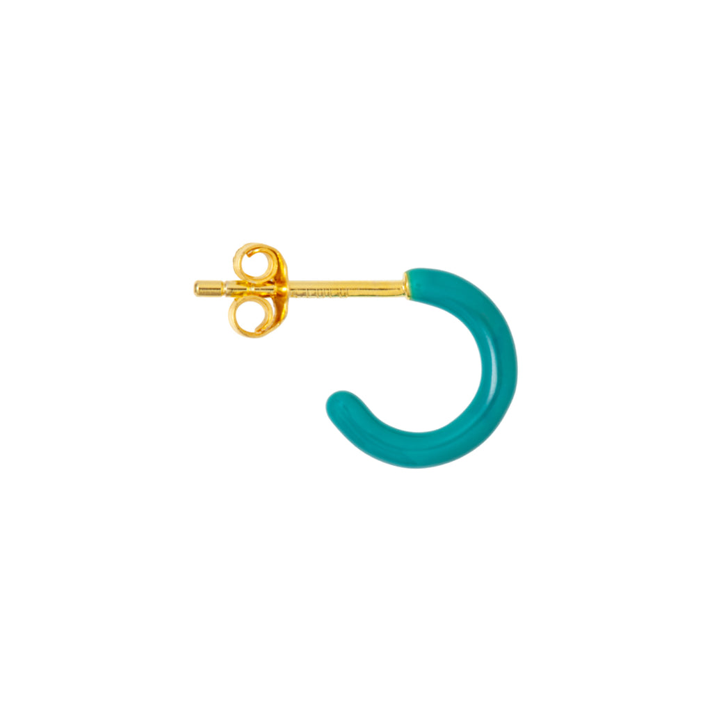 Gold Enamel Coloured Single Hoop Earring