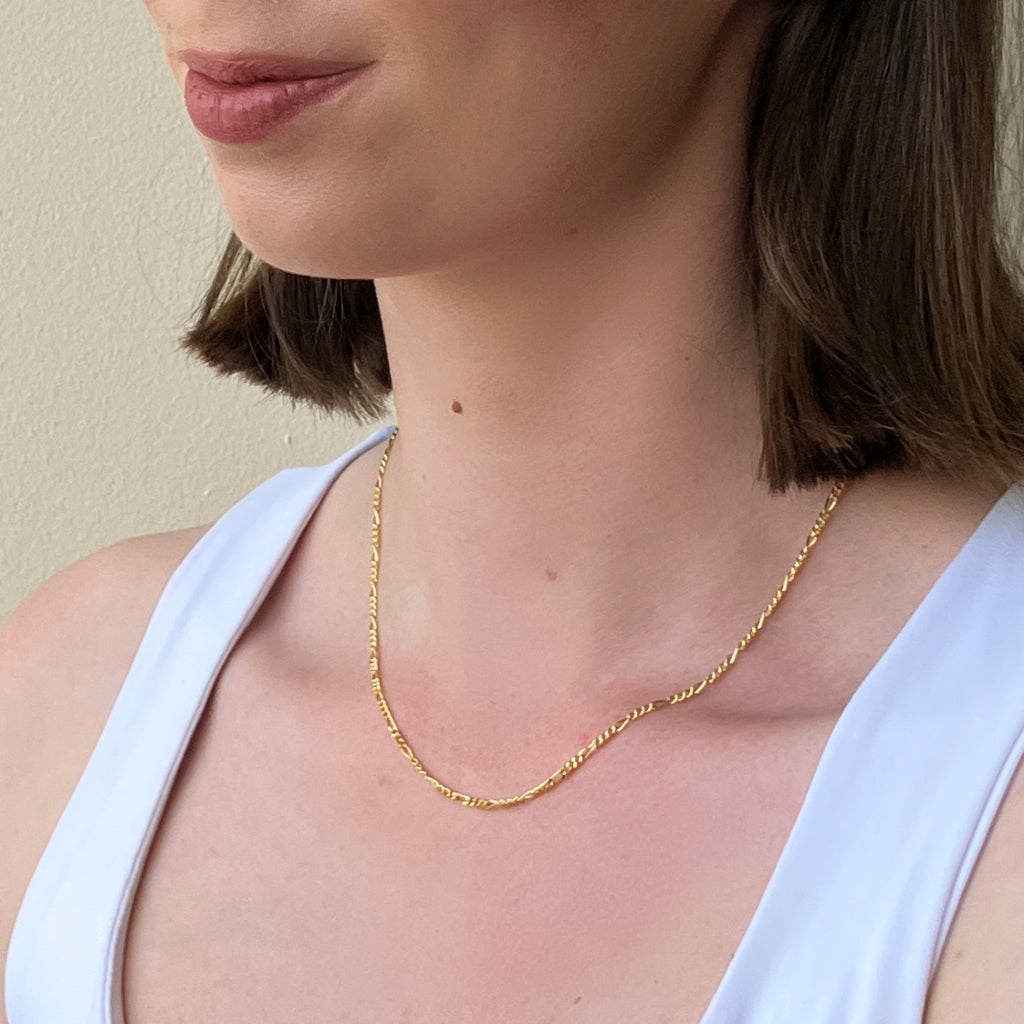 Gold Figaro Chain Necklace