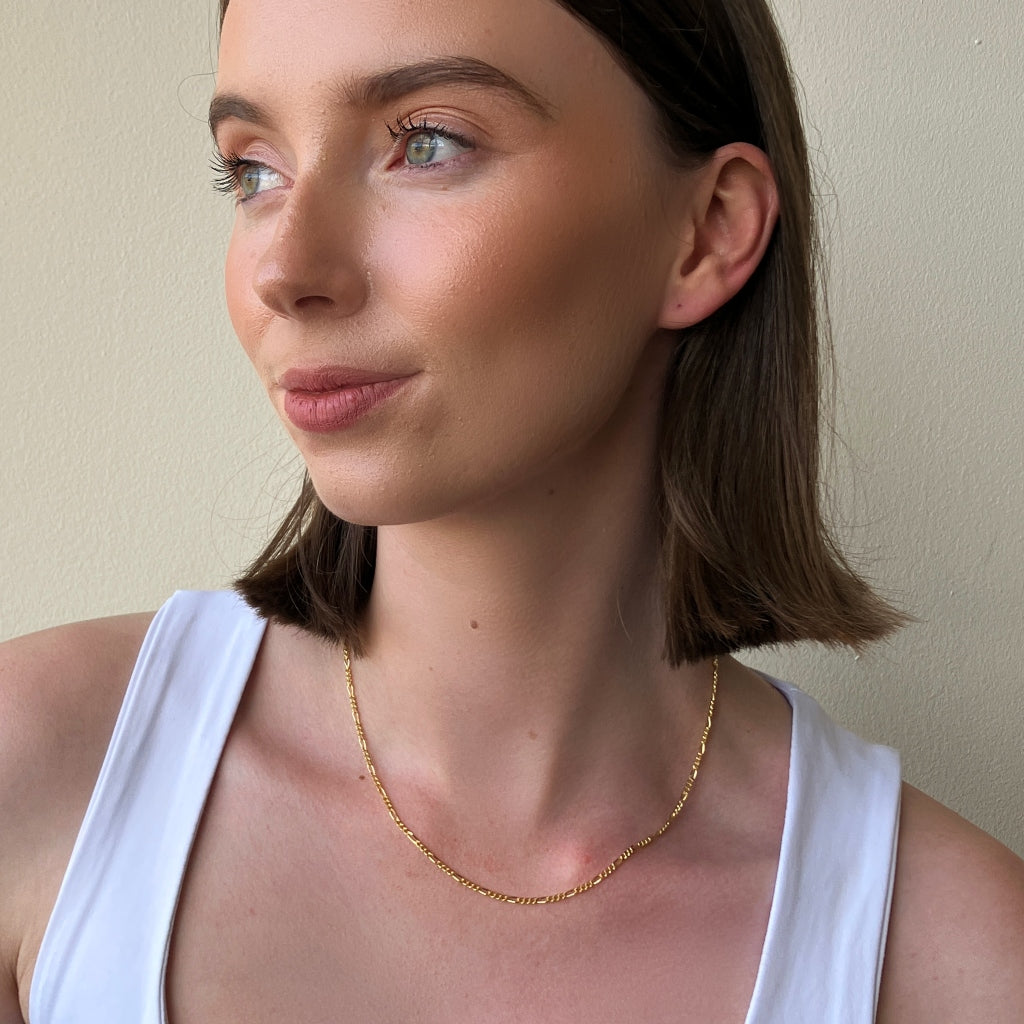 Gold Figaro Chain Necklace