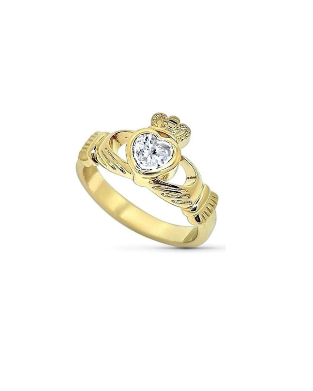 Gold Gemstone Claddagh Ring
