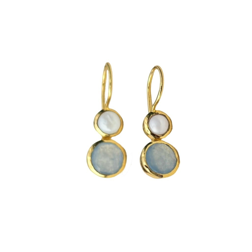 Gold Gemstone Drop Earrings