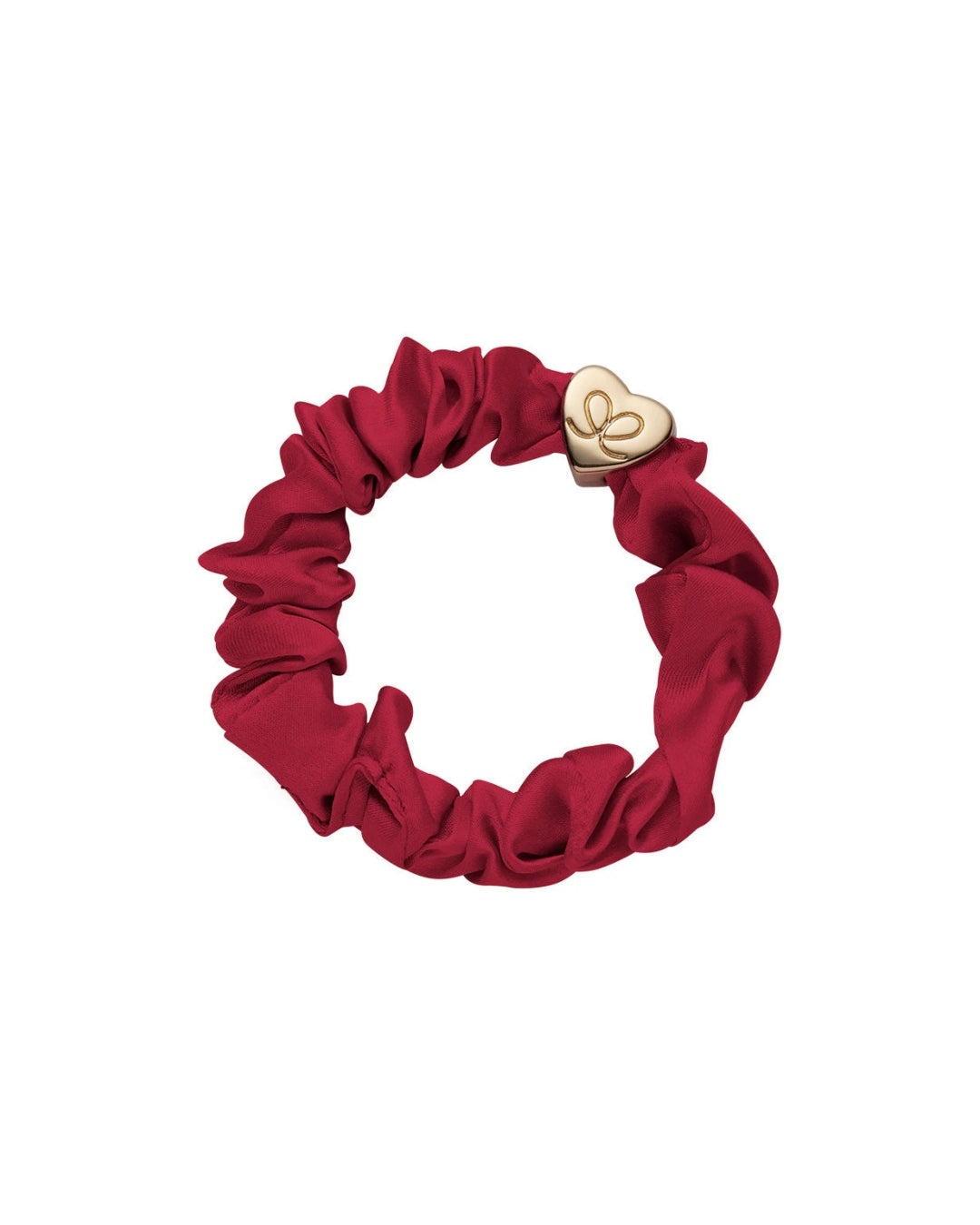 Gold Heart Silk Scrunchie | byEloise