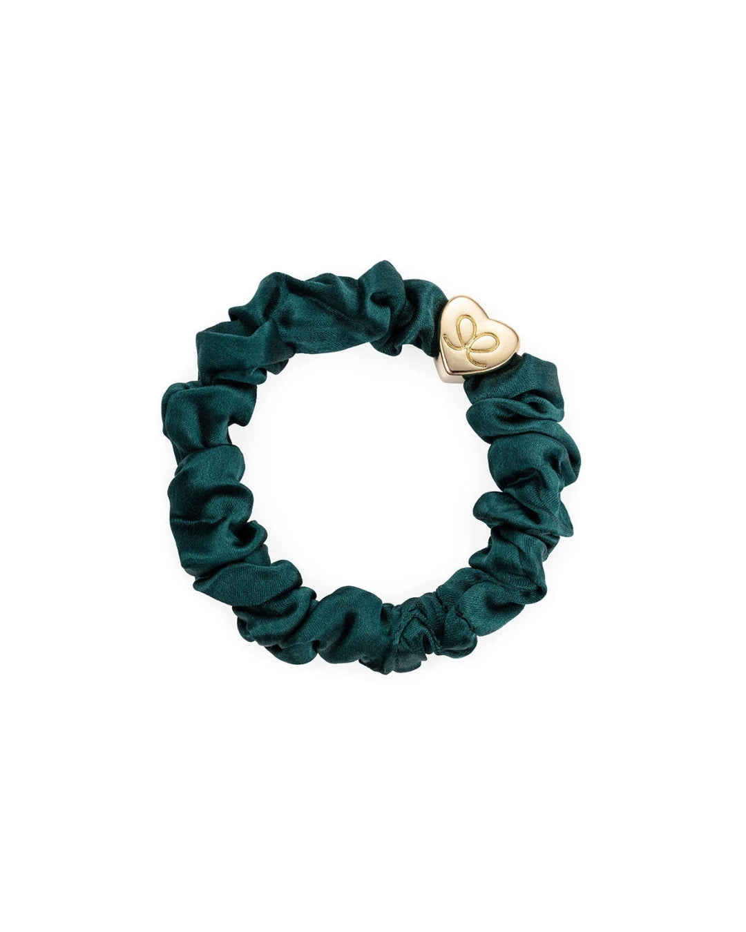 Gold Heart Silk Scrunchie | byEloise