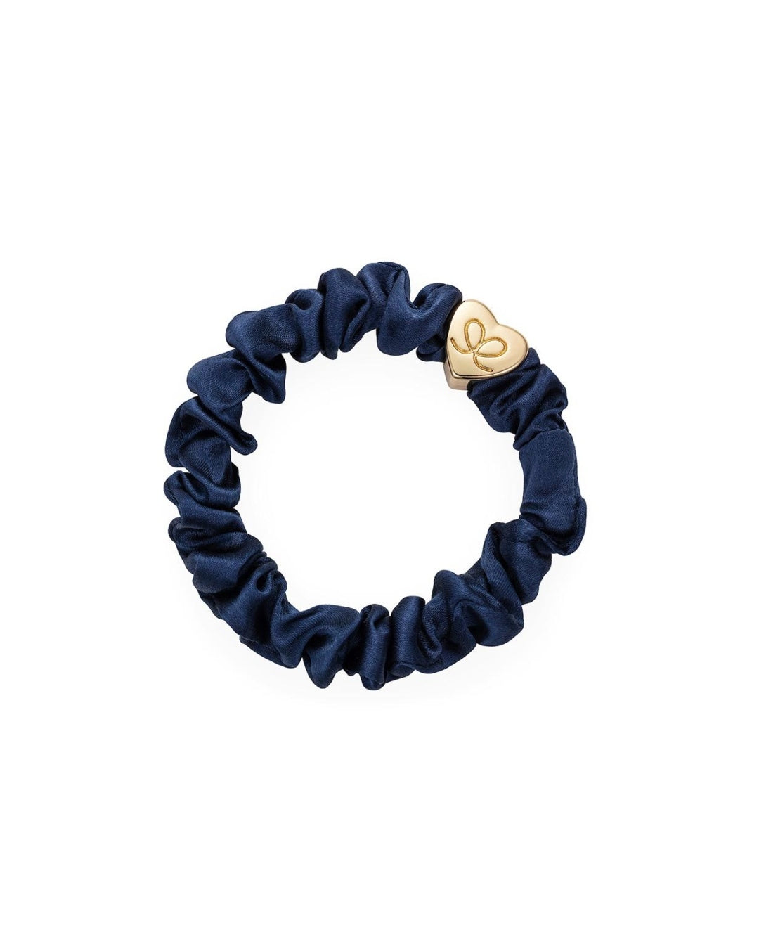 Gold Heart Silk Scrunchie | byEloise