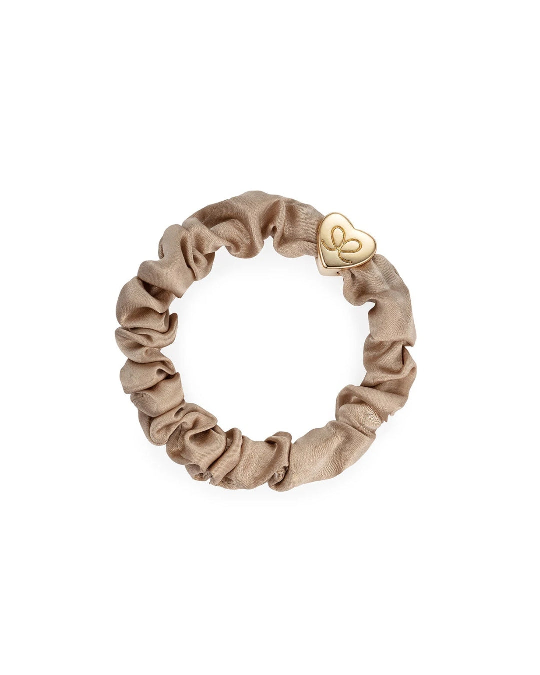 Gold Heart Silk Scrunchie | byEloise