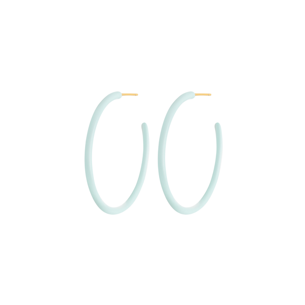 Gold Large Enamel Coloured Hoop Earrings | Lulu Copenhagen