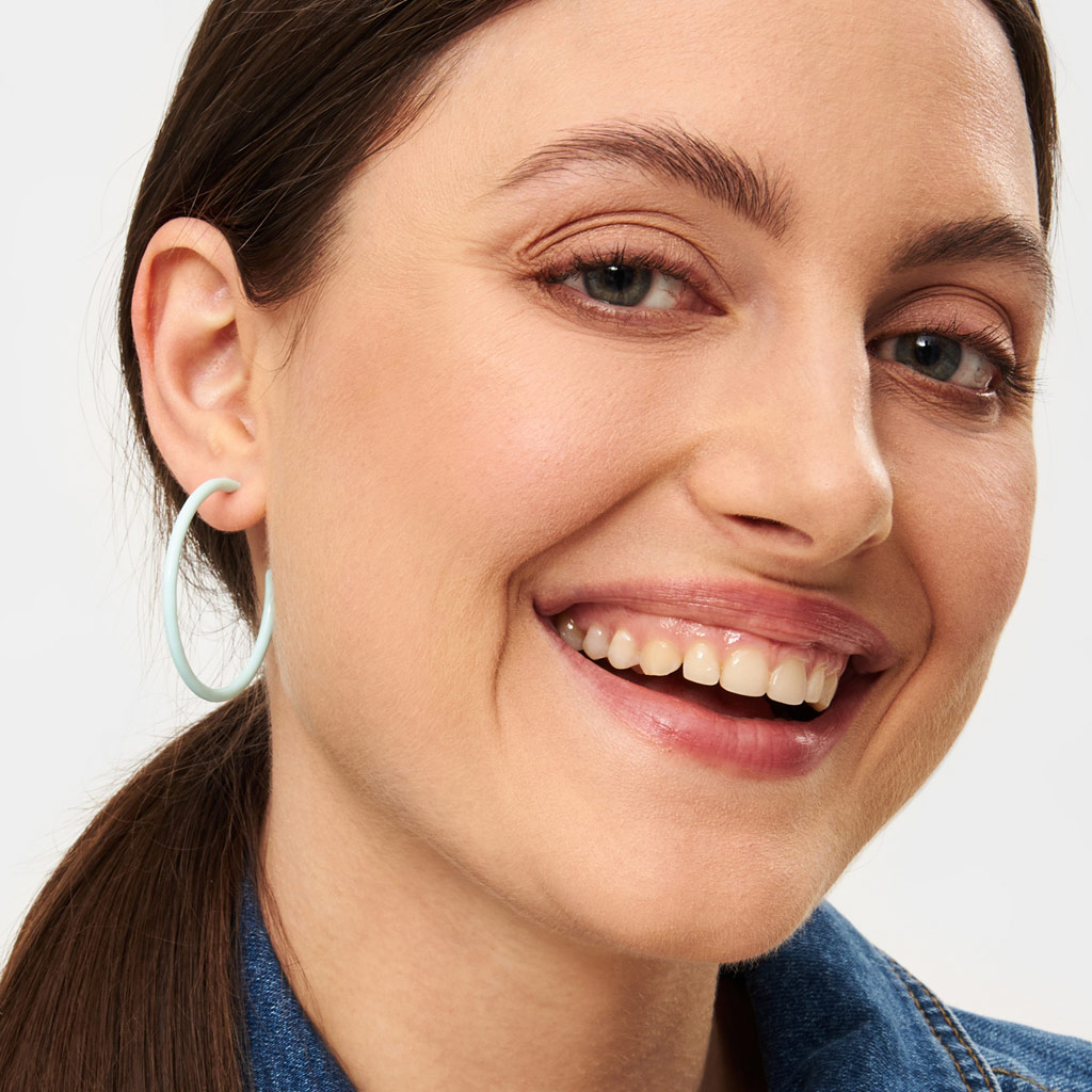Gold Large Enamel Coloured Hoop Earrings | Lulu Copenhagen