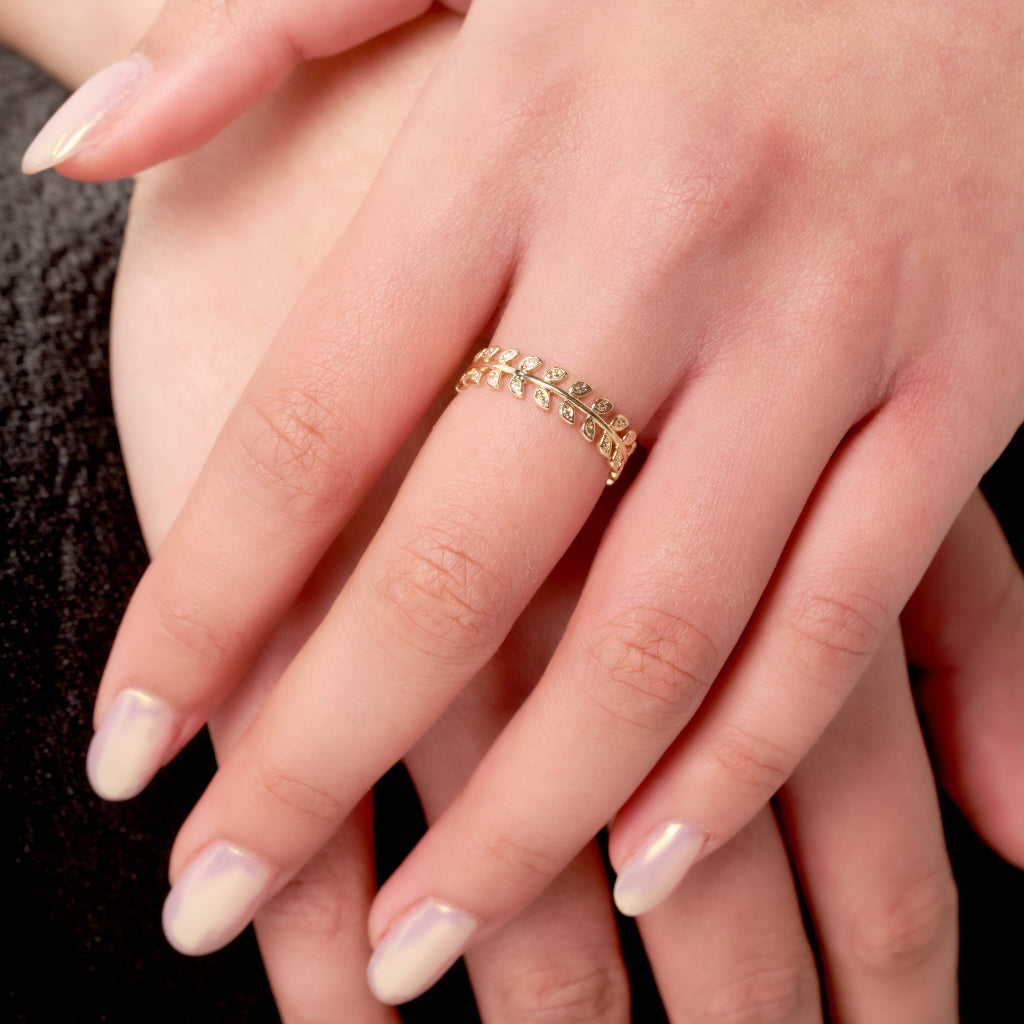 Gold Leaf Design Ring | Flossa