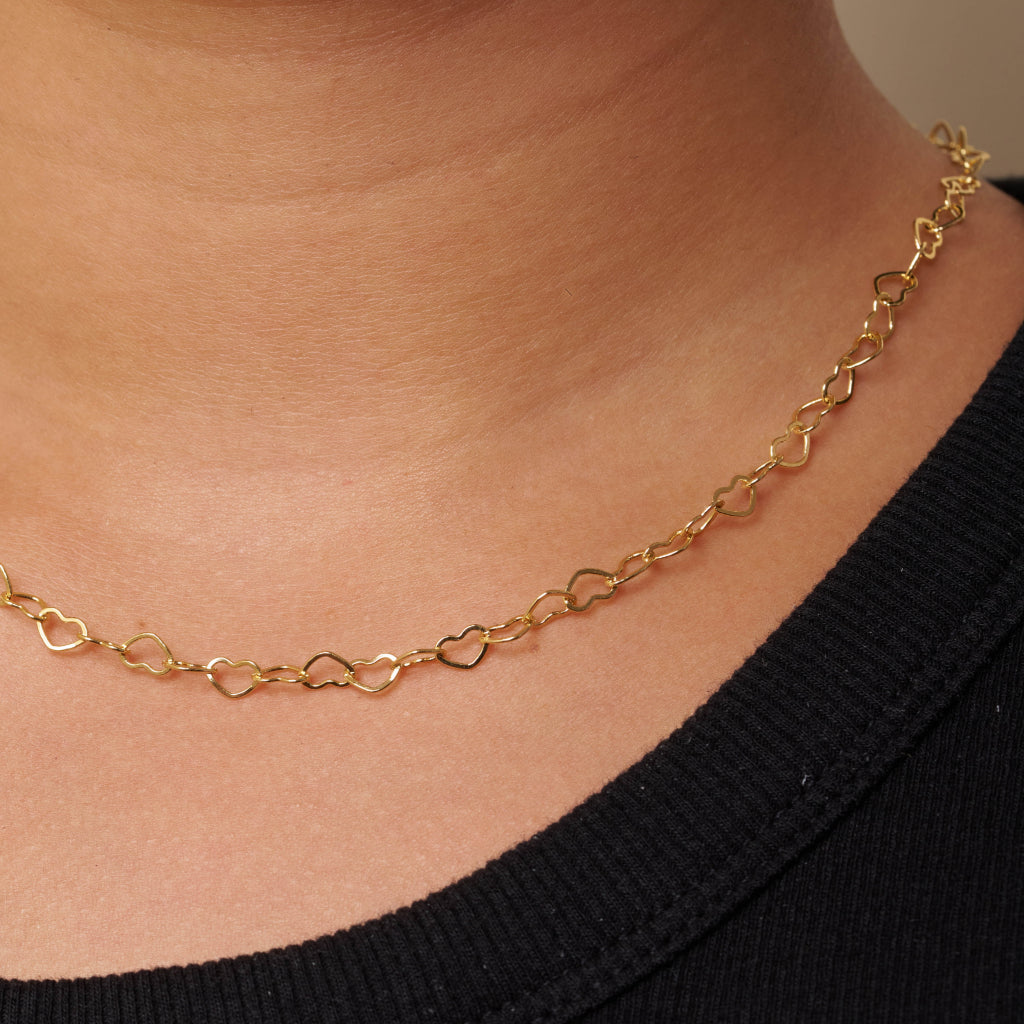 Gold Loveheart Chain Necklace