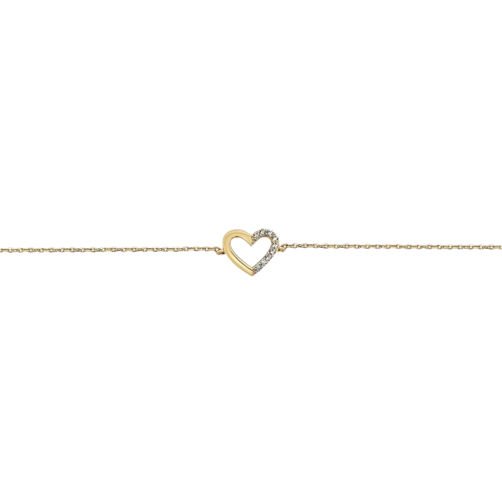 Gold Loveheart Cut Out Bracelet 
