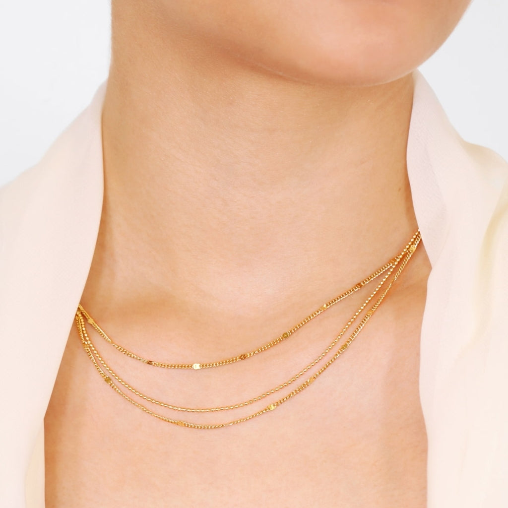 Steel Multi Chain Layering Necklace | Anartxy