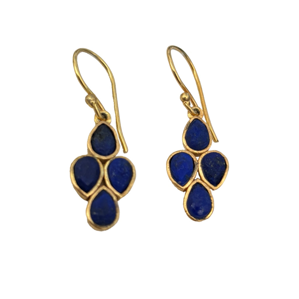 Gold Multistone Drop Earrings