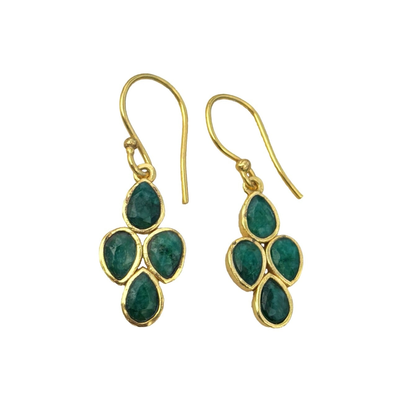 Gold Multistone Drop Earrings