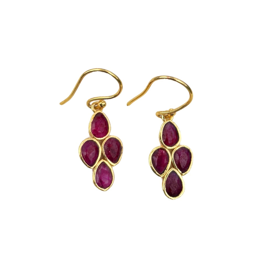 Gold Multistone Drop Earrings