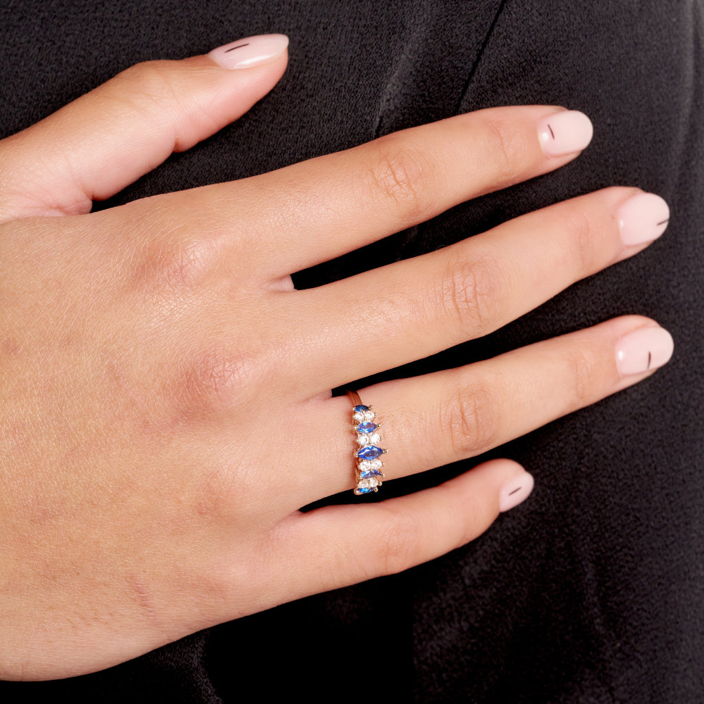 Gold Multistone Ring Sapphire