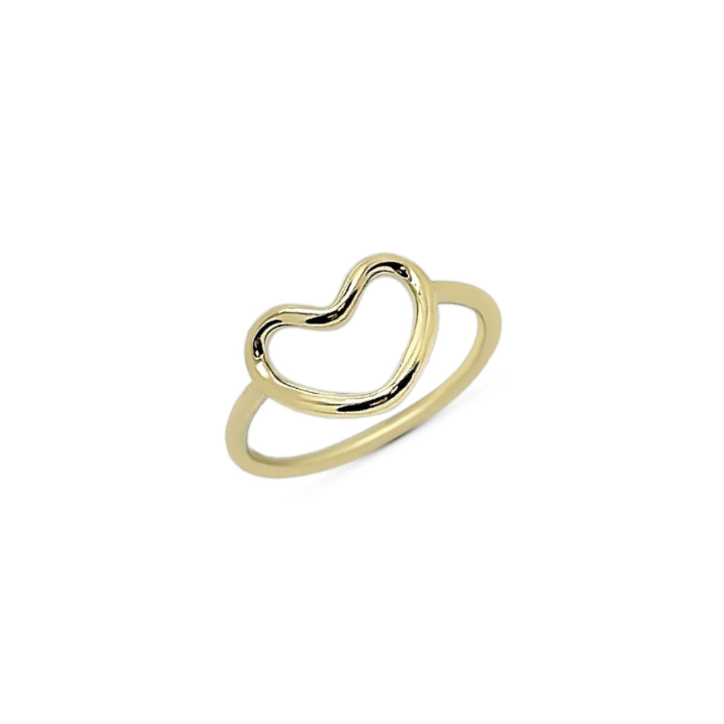 Gold Open Love Heart Ring