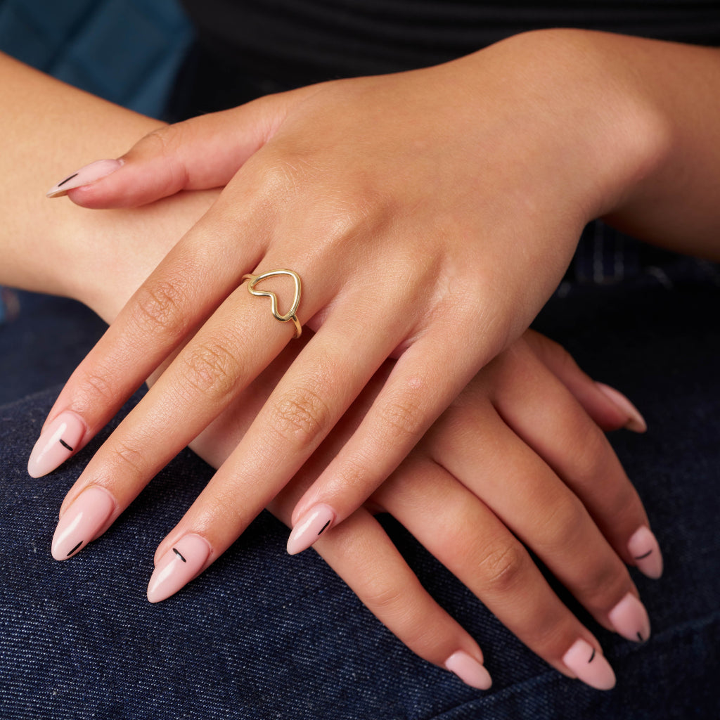 Gold Open Love Heart Ring