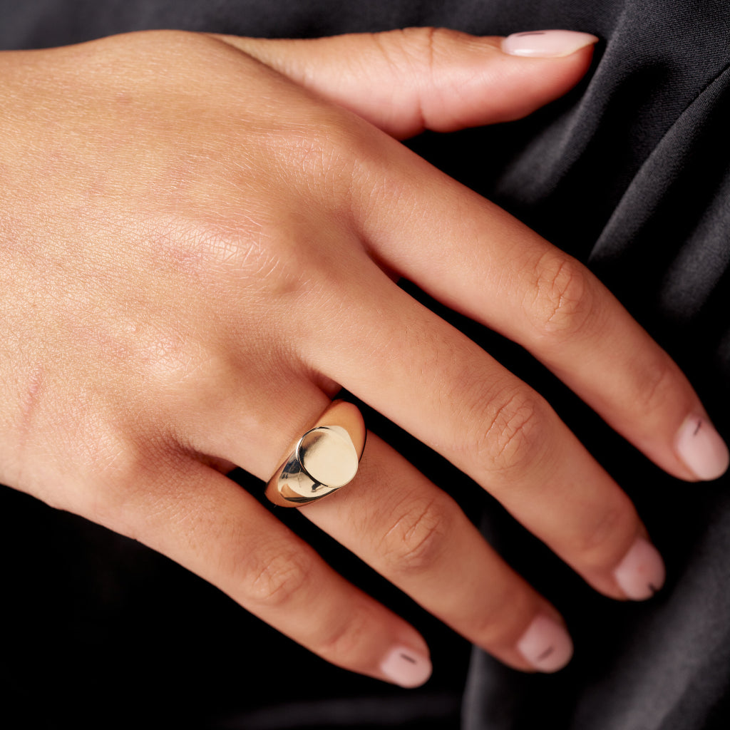 Gold Oval Signet Ring