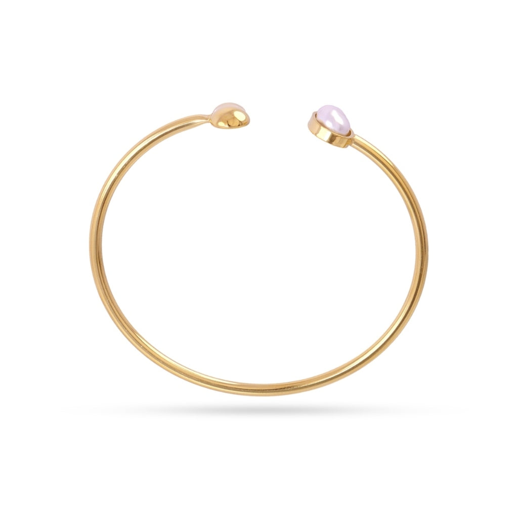 Gold Pearl Detail Bangle Bracelet | Anartxy