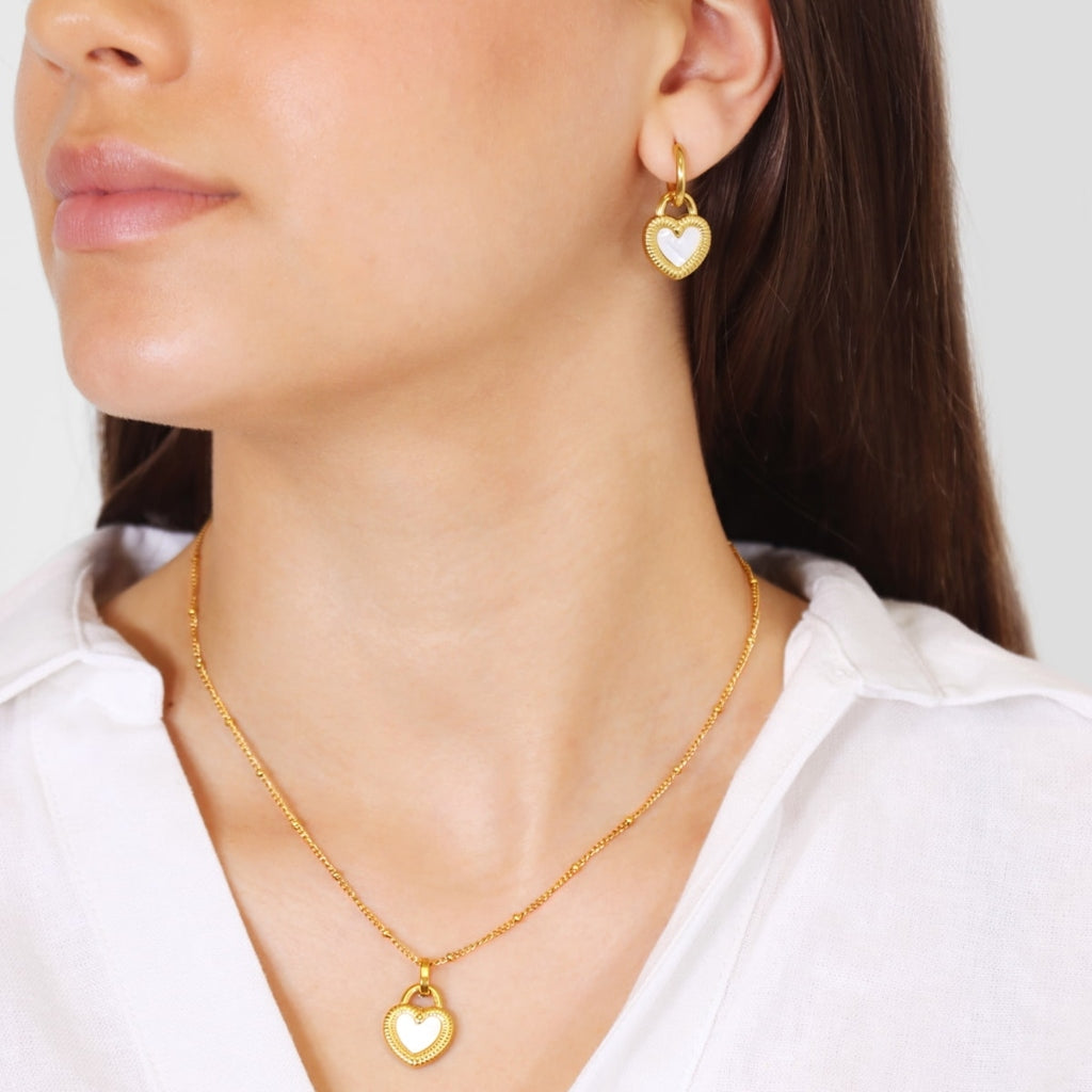 Gold Two Faces Heart Pendant Necklace | Anartxy