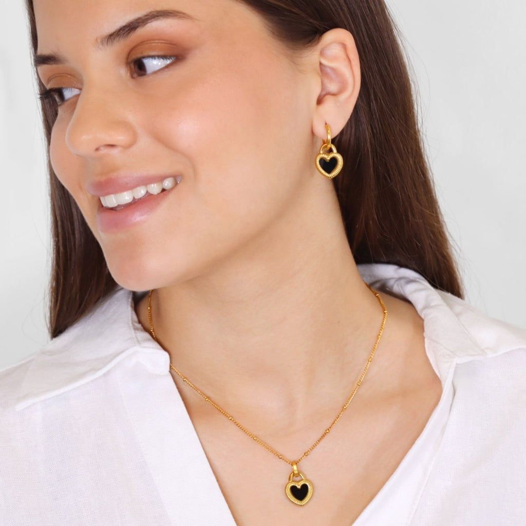 Gold Two Faces Heart Pendant Necklace | Anartxy