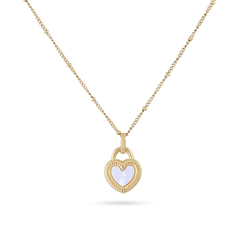 Gold Two Faces Heart Pendant Necklace | Anartxy