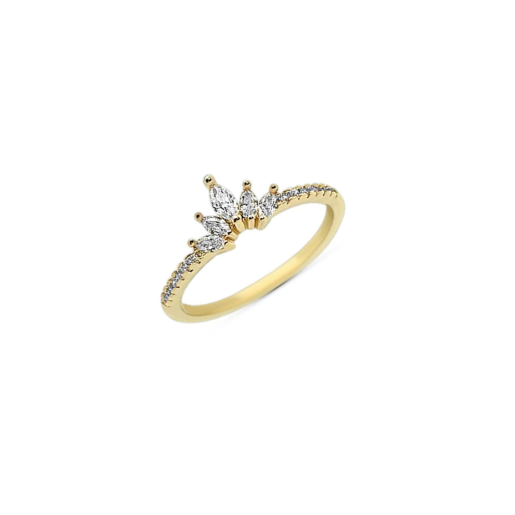 Gold Pointed Marquise Cut Ring