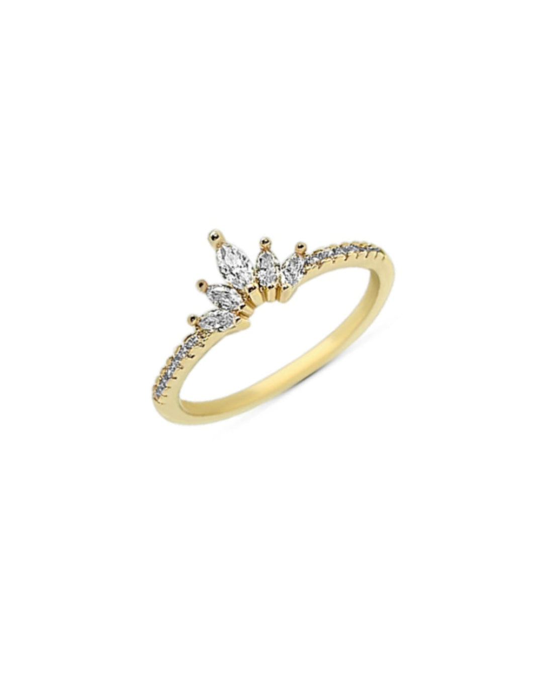 Gold Pointed Marquise Cut Ring