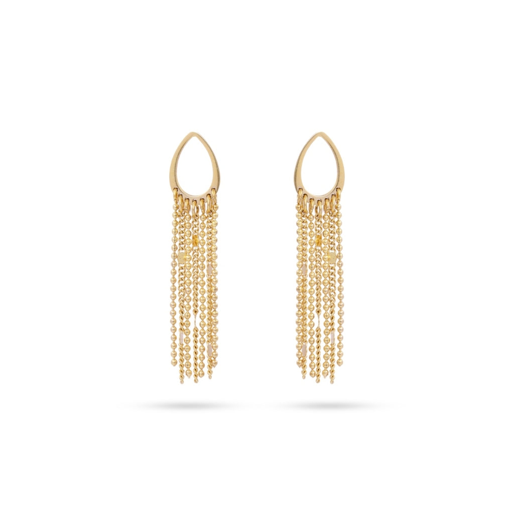 Gold Multi Strand Drop Stud Earrings | Anartxy