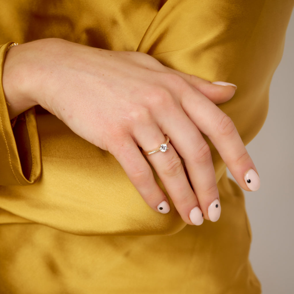 Gold Solitaire Ring