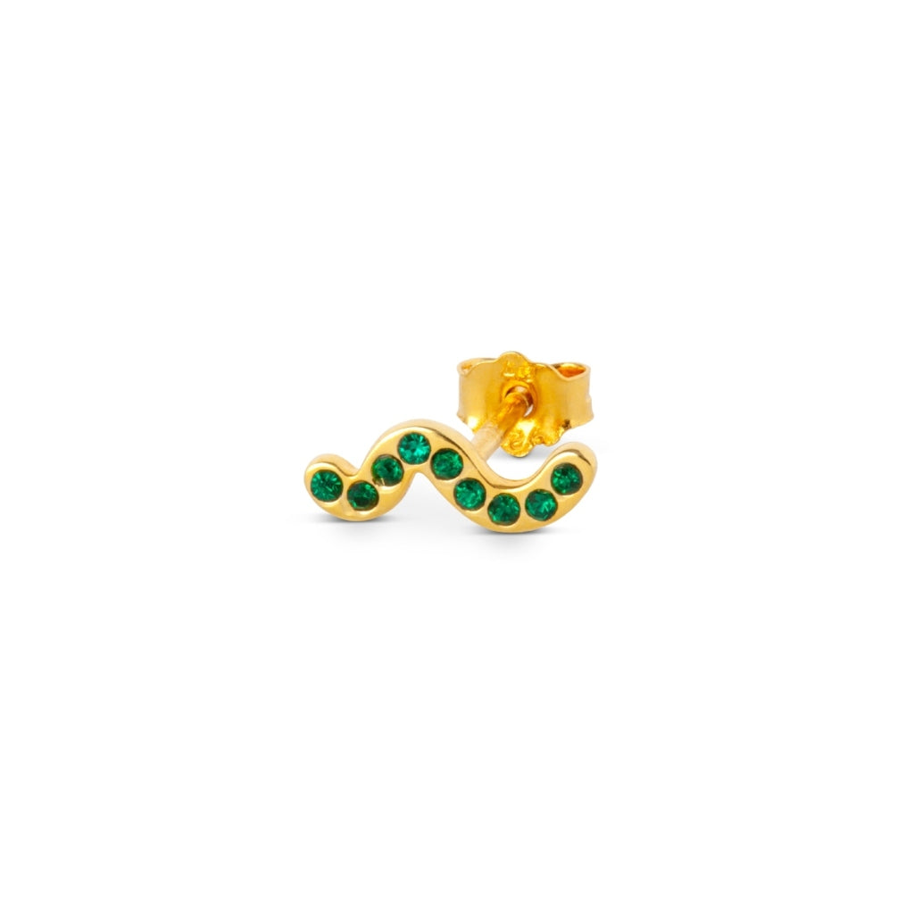 Gold Snake Single Stud Earring | Snaky | Lulu Copenhagen