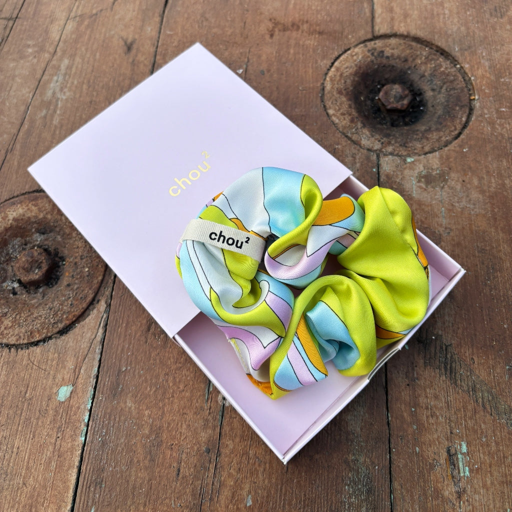 Hair Scrunchie | Anise Green Print | Chou²