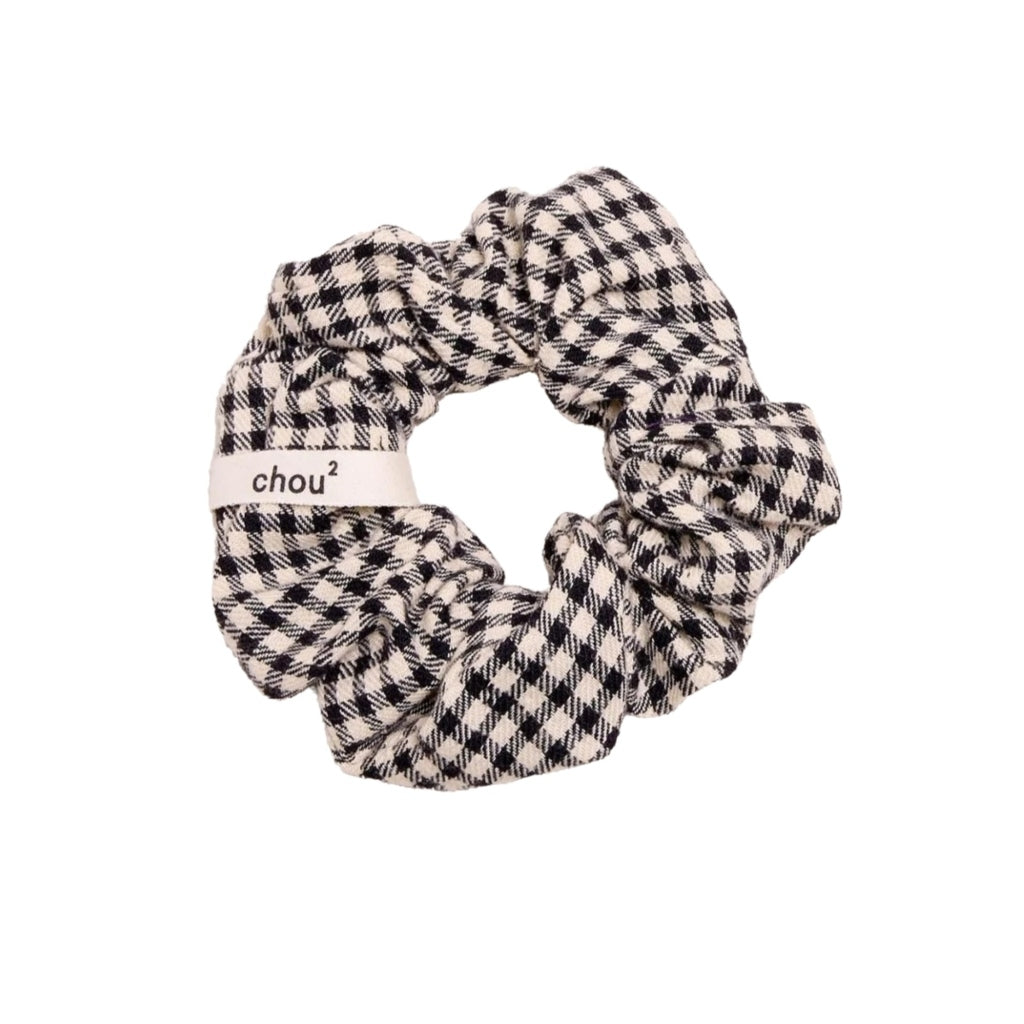 Hair Scrunchie | Black Gingham | Chou²