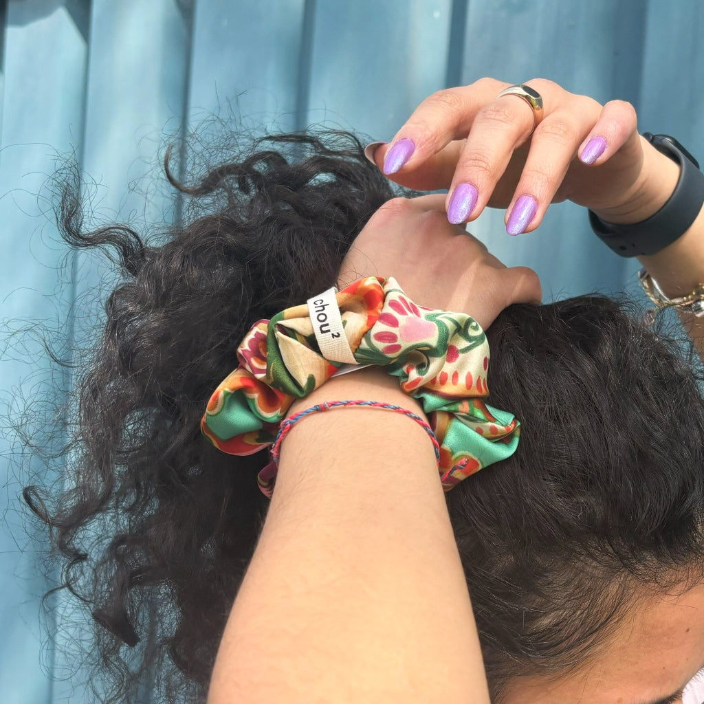 Hair Scrunchie | Green Print | Chou²