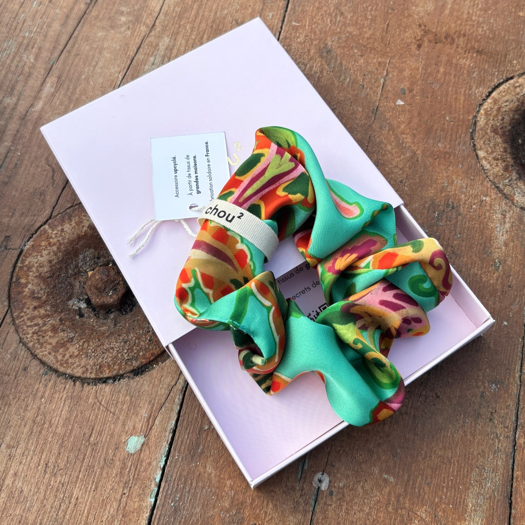 Hair Scrunchie | Green Print | Chou²