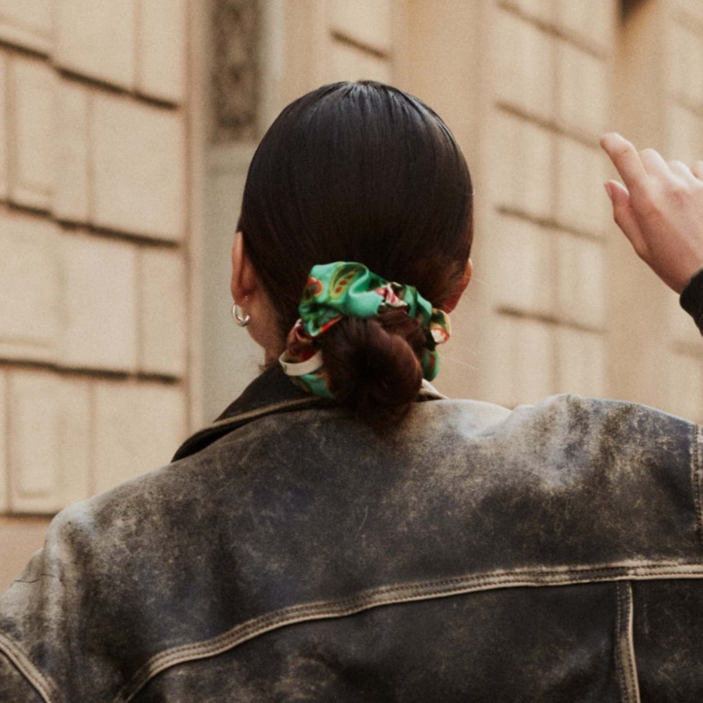 Hair Scrunchie | Green Print | Chou²