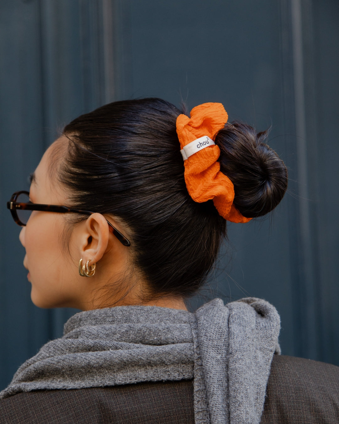 Hair Scrunchie | Orange Jacquard | Chou²