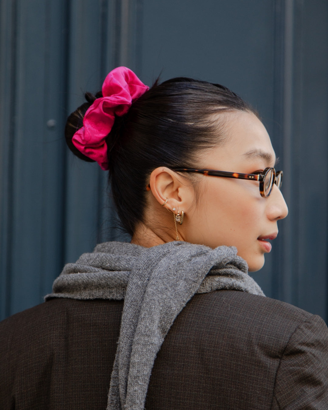 Hair Scrunchie | Pink Jacquard | Chou²