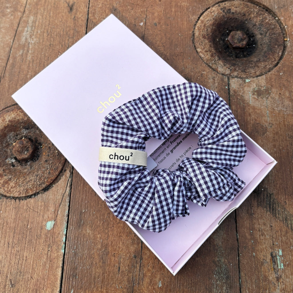Hair Scrunchie | Purple Gingham | Chou²