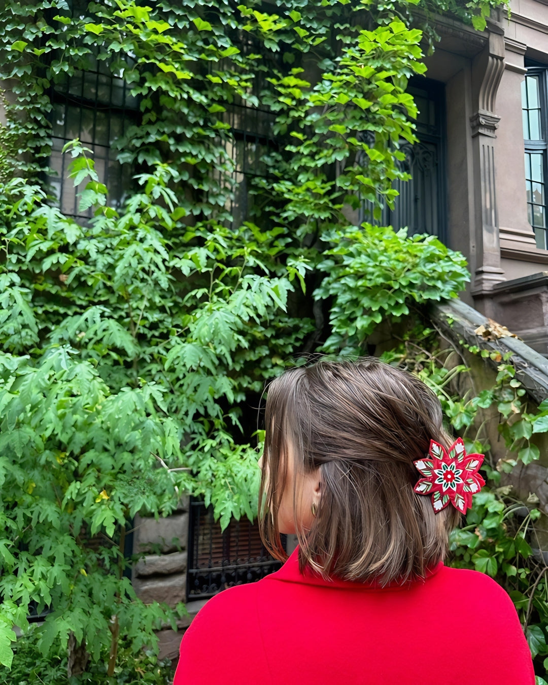 Hand-Painted Claw Hair Clip | Christmas Flower | Solar Eclipse