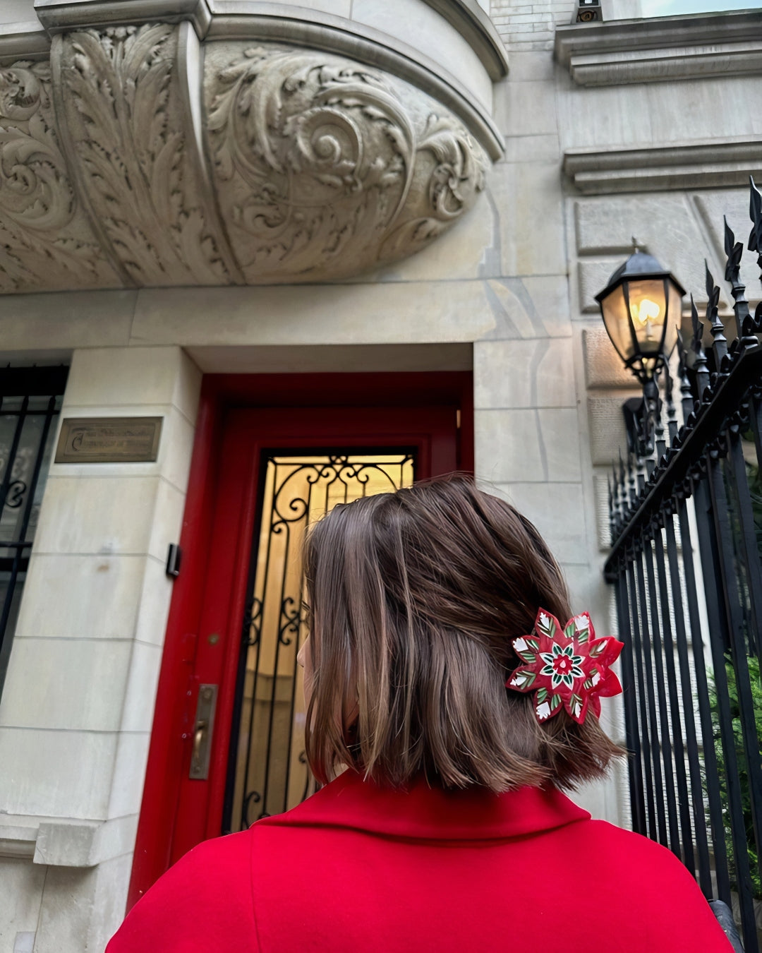 Hand-Painted Claw Hair Clip | Christmas Flower | Solar Eclipse