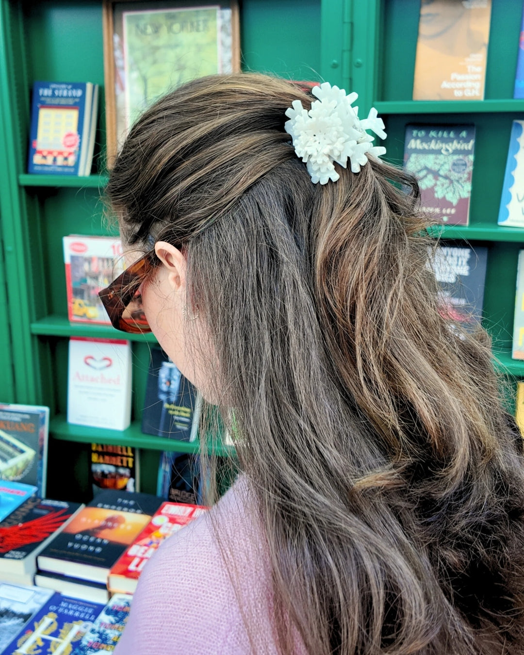 Hand-Painted Claw Hair Clip | Origami Snowflake | Solar Eclipse