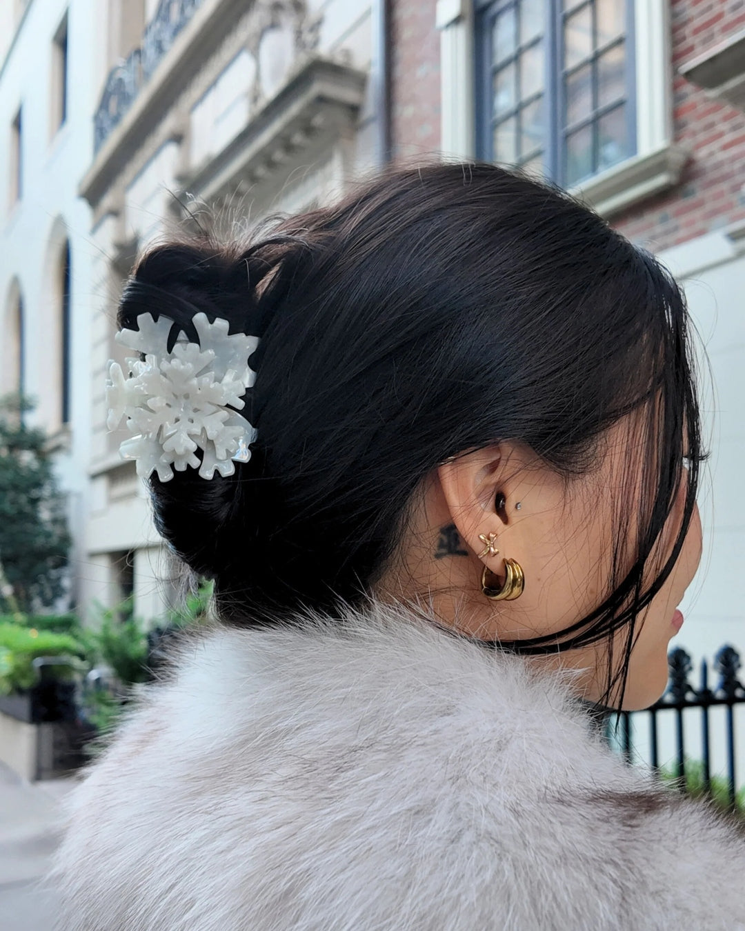 Hand-Painted Claw Hair Clip | Origami Snowflake | Solar Eclipse